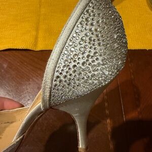 Valentino Garavani Sparkling Silver Rhinestone Heels